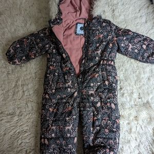 Cottage core forest print snowsuit - 18-24 months